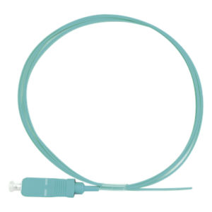 Pigtail de Fibra Óptica Simplex SC, PVC, OM3 50/125, Aqua, 1 Metro (3.28 Pies)