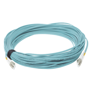 Jumper de Fibra Óptica Multimodo 50/125 XGLO OM3, LC-LC Duplex, OFNR, Color Aqua, 30 Metros (98.43 Pies)