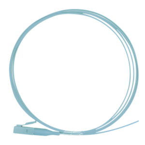 Pigtail de Fibra Óptica Simplex LC, PVC, OM4 50/125, Aqua, 1 Metro (3.28 Pies)
