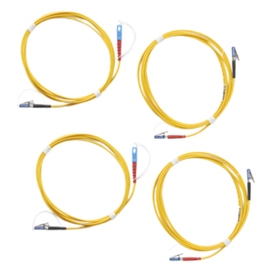 Kit de Cables de Referencia de Comprobación Monomodo CertiFiber Pro, Para Fibras con Conectores LC (2 SC/LC Metálico, 2 LC/LC Metálico), de 2 Metros (6.56 Pies)