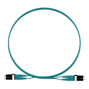 Jumper de Fibra Optica Multimodo 50/125 OM4, LC-LC Duplex, LSZH, Color Aqua, 2 Metros (6.56 Pies)
