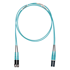 Jumper de Fibra Optica Multimodo 50/125 OM3, LC-SC Duplex, LSZH (Cero Halógenos), Color Aqua, 2 Metros (6.56 Pies)