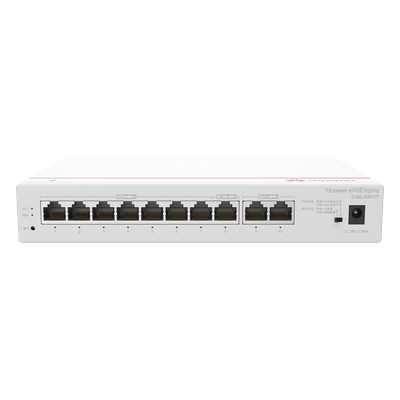 Router eKit / 2 Puertos WAN Gigabit / 1 Puerto LAN/WAN Gigabit / 7 Puertos PoE LAN Gigabit / Presupuesto PoE 124 W / Rendimiento de 2 Gbps / Controlador (64 APs) / Hasta 250 clientes / Libre de licenciamiento