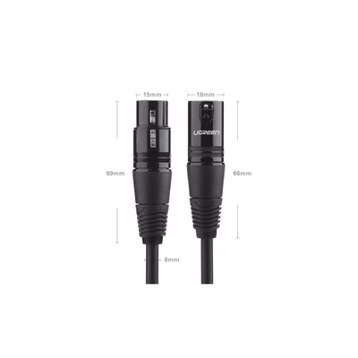 Cable para Micrófono XLR Tipo Canon Macho a Hembra | 5 Metros Plug & Play | Anti interferencias | Triple Blindaje | Alta Calidad | Color Negro - Imagen 4