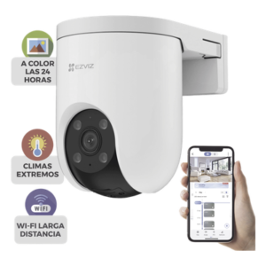 Cámara PT / Resolución 5 Megapixel (3K) / Audio de Dos Vías / Visión Nocturna en Color / AI Detección de Humanos y Vehículos / Defensa Activa con Sirena y Luz Estroboscópica / IP65