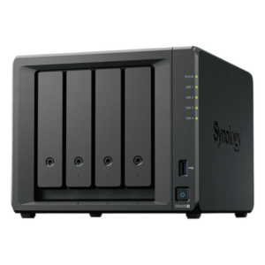 NAS DiskStation DS425+ | 4 Bahías | Intel Celeron J4125 2.7 GHz | 2 GB DDR4 / 2.5GbE + 1GbE | 2 Puertos USB 3.2 Gen 1 | 2 Ranuras M.2 NVMe | Hasta 80 TB | Synology DSM.