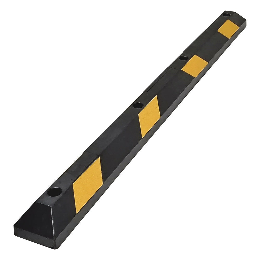 Tope Vehicular P / Estacionamiento / 183cm / Color Negro-Amarillo / 8 Franjas Reflejantes.