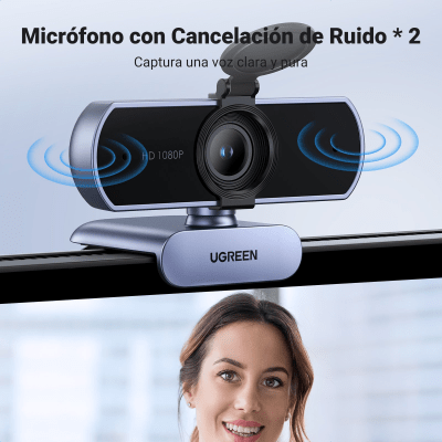 Cámara Web HD USB / 1080p 30 FPS / Campo de Visión 85° / Micrófonos Duales Omnidireccionales / Enfoque Fijo / Cable 2 m (6.6 ft) / Plug-and-Play Universal - Imagen 4