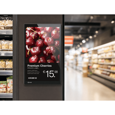 Digital Signage ESL / Pantalla LCD 15.6" Full Color / Doble Cara 1920x1080 / Wi-Fi 2.4G + NFC / Actualización 0.1s / IP6X / Gestión Cloud SaaS / 30,000+ Horas Vida Útil - Imagen 4