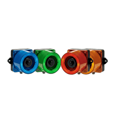 Combinacion de baliza LED color Ámbar y sirena electrónica de 31 tonos resistente a la intemperie de volumen máx. 123 dB a 110-220 VCA - Imagen 2