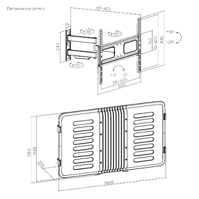 ENCLOSURE PARA PANTALLA HASTA 75" | RESISTENTE A INTEMPERIE MONTURA PARED | CAPACIDAD DE CARGA MAX. 50 KG - Imagen 4