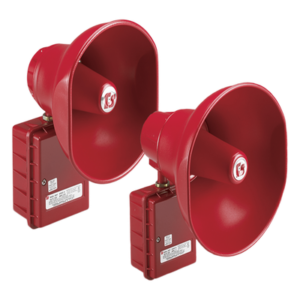 Altavoz amplificado, 15W, Aprobado por CSFM y Listado contra incendios UL, 24 VCD, Color Rojo