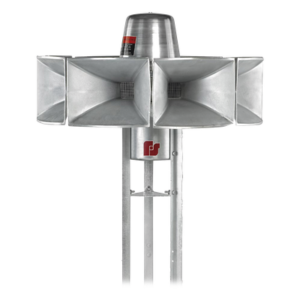 Sirena Electromecánica Eclipse8 / Omnidireccional 360° / 115 dBc a 30.5 m (100 ft) / 3 Señales de Alerta / Alimentación DC 46V / 255 lb (116 kg) / Aluminio 100%