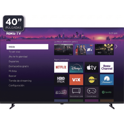 ROKU SmartTV QLED 40 Pulgadas / Dolby audio / 3 puertos HDMI / Resolucion Full HD / WiFi Integrado / VESA 100x100 mm