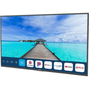 SmartTV para Exteriores Neptune™ 65" 4K UHD / 500 nits Sol Parcial / webOS / IP54 ideal para areas con techado parcial / VESA 300x200 / Incluye Soporte de Pared Inclinado