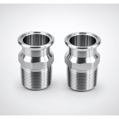 Kit de Adaptadores Tri-Clamp a NPT 1″ Macho (× 2) / Conexión a Instalación Tri-Clamp / Para Enfriador RackChiller RDHX PRO / Adaptadores BSPP NPT FD83 Disponibles / Hoffman