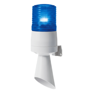 Luz LED con patrones de destello fijo y destellante con buzzer incorporado de alto volumen Máx. 95 dB color Azul 110 VCA