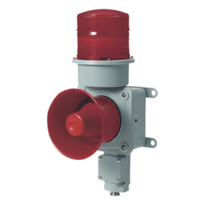 Combinación de baliza LED color roja con sirena electrónica para aplicaciones de la industria pesada máx.114 dB a 220 VCA
