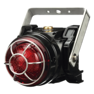 Baliza LED para Ubicaciones Peligrosas / 120-240 VCA / Montaje Trunnion Ex d / Lente Roja de Bajo Perfil / 8 Patrones de Parpadeo / IP66 / Certificación ATEX-IECEx-cULus