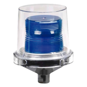 Luces estroboscópicas para lugares peligrosos Electraray® , Homologado UL y cUL para Clase I, División 2, Grupos A, B, C y D; Clase II, División 2, Grupos F y G; Clase III , 12-24 VCD, color Azul, parpadeo predeterminado