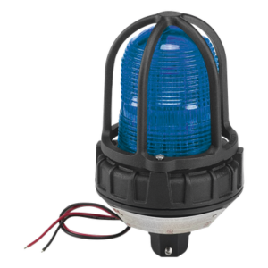 Luz estroboscópica para ubicaciónes peligrosas, montaje tipo tubo, 12-24 VCD, color Azul
