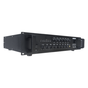 Amplificador de Audio | Bluetooth | 240 W | 6 Zonas con Control de Volumen Independiente | 70/ 100V COM | Montaje en Rack | Voceo y Musica Ambiental