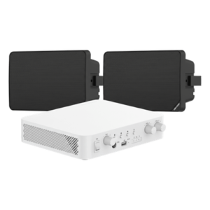Kit de Audio | 70/100V | 2 Altavoces de pared | Bluetooth | Color Negro | Hik-Connect