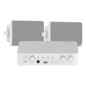 Kit de amplificador compatible con Spotify | Bluetooth | 2 altavoces para pared | sistema 100v | 2 canales con control de volumen independiente | música ambiental