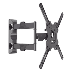 Montaje de Pared Articulado P4-NB / Pantallas de 32" a 55" / VESA 100x100 a 400x400 mm / Carga 27.2 kg (60 lbs) / Inclinación +8° a -5° / Giro 180° / Distancia de Pared 5 a 40 cm / Acero