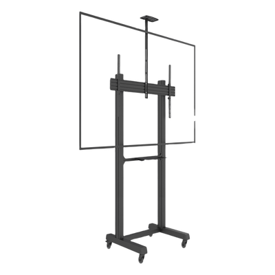 Montaje de Piso Móvil para Pantallas de 65 in a 100 in | vesa 100 x 100 hasta 1000 x 600 | carga maxima soportada 120kg| Fabricado en aluminio y acero
