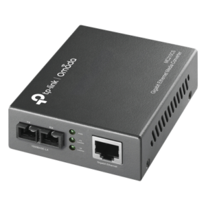 Convertidor Fibra Óptica Monomodo / 1 Puerto RJ45 10/100/1000 Mbps / Puerto Fibra Óptica SC 1000 Mbps / Hasta 20 Km / Plug and Play