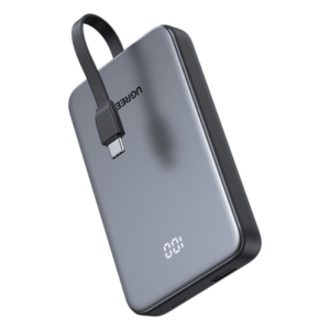Power Bank 10000mAh con Cable Integrado 20W / Puerto USB-C PD3.0 PPS / Puerto USB-A SCP 22.5W / Batería Polímero Litio / Protecciones Múltiples / Indicador Digital / Material V-0