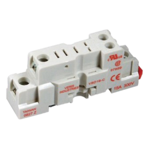 Base tipo socket para relevador SPDT, montaje en riel DIN o lateral, terminales con protección al tacto