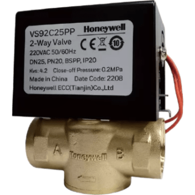 Válvula de control eléctrica de 3 vías para fancoil, retorno por resorte, normalmente cerrada, 110 V CA, DN15 (1/2"), conexión NPT