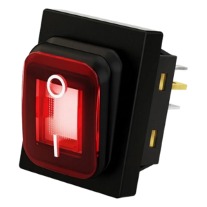Interruptor tipo Switch con Led Color Rojo / IP65 / Diseño Industrial / NO, COM, NC / Terminales tipo F1