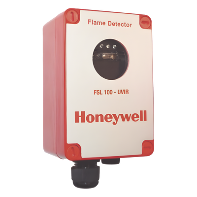 Detector de flama UV/IR para zonas de riesgo, alcance de 25 m, salida 4-20 mA, certificado ATEX, FM y EN54-10, color rojo