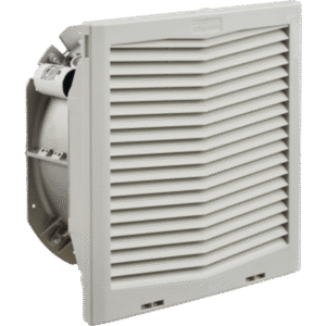 Ventilador con Filtro de Montaje Lateral HF13 / Flujo de Aire 149 CFM (253 m³/h) / 115 Vca / Gris Claro RAL 7035 / Instalación Click-Fit sin Herramientas / Rejilla con Bisagras / Type 12