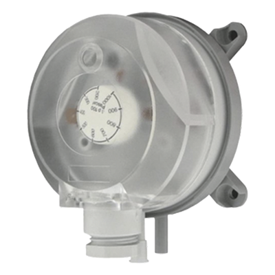 Interruptor de presión diferencial ajustable para aire y gases no combustibles, rango 0.08 a 20 pulgadas de columna de agua