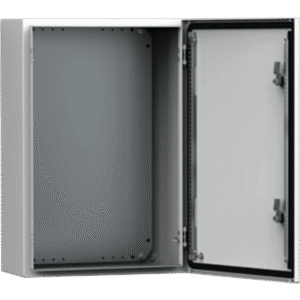 Gabinete Mural MAS 500 x 500 x 210 mm (19.7 x 19.7 x 8.3 in) / IP66 / NEMA 4/12/13 / IK10 / Acero Dulce 1.5 mm / Platina de Montaje Incluida / Color Gris Claro RAL 7035
