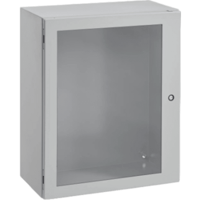 Gabinete Concept con Puerta de Ventana / 610 x 610 x 203 mm (24 x 24 x 8 in) / NEMA 4/12 / IP66 / Acero Gris Claro RAL 7035