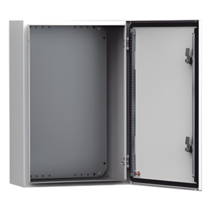 Gabinete de Uso Exterior MAS 600 x 600 x 400 mm NEMA 4/12/13; IP66; IK10 de Acero Dulce 1.5 mm con Platina de Montaje Incluida Color Gris Claro