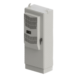 Gabinete para Exterior Tipo 4X Doble Puerta de 43 UR / Aluminio Soldado / 2134 x 762 x 1118 mm (84 x 30 x 44 in) / Exterior IP66 / Montaje Almohadilla / Aire de Precisión / Gris RAL 7035