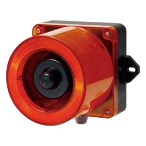 Combinacion de baliza LED color Rojo y sirena electrónica de 31 tonos resistente a la intemperie de volumen máx. 123 dB a 110-220 VCA