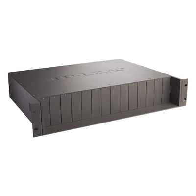 Chasis para Montaje en Rack de 14 bahías / Soporta Convertidores de Fibra Óptica TP-Link / Compatibles (MC111CS, MC112CS, MC220L, MC110CS, MC100CM, MC210CS, MC200CM) / Plug and Play - Imagen 2