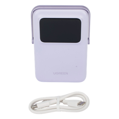 Power Bank Serie UNO Inalambrico | 10000mAh | 7.5W/20W | Con Emojis de Estado | Carga Rápida USB-C Bidireccional | Pantalla TFT Inteligente | Con Holder | Color Purple. - Imagen 2