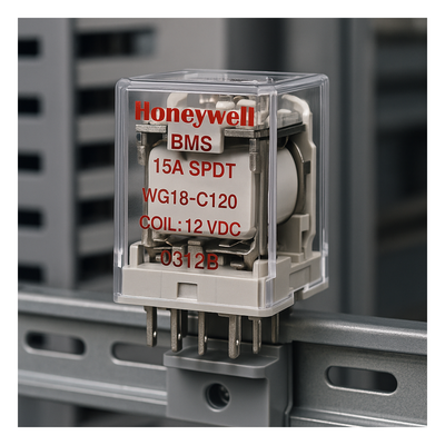 Relevador electromecánico SPDT de 15 A para montaje en socket o riel DIN, bobina de 24 V CA para sistemas BMS - Imagen 2