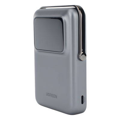 Power Bank Serie UNO Inalambrico | 10000mAh | 7.5W/20W | Con Emojis de Estado | Carga Rápida USB-C Bidireccional | Pantalla TFT Inteligente | Con Holder | Color Grey. - Imagen 5
