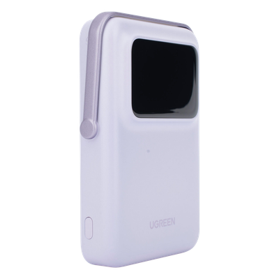Power Bank Serie UNO Inalambrico | 10000mAh | 7.5W/20W | Con Emojis de Estado | Carga Rápida USB-C Bidireccional | Pantalla TFT Inteligente | Con Holder | Color Purple. - Imagen 5