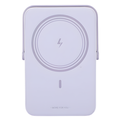 Power Bank Serie UNO Inalambrico | 10000mAh | 7.5W/20W | Con Emojis de Estado | Carga Rápida USB-C Bidireccional | Pantalla TFT Inteligente | Con Holder | Color Purple. - Imagen 6